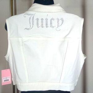 Vest. Juicy Couture. White Denim. LG. NWT